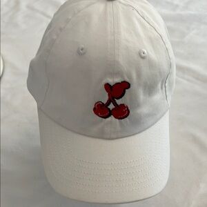 White Cherry Embroidered Kids Cap